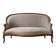 Louis XV style basket canapé in wood and beige fabric.