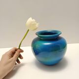 Rimini Blue Ceramic Vase by Aldo Londi for Bitossi and Italica Ars, Italy