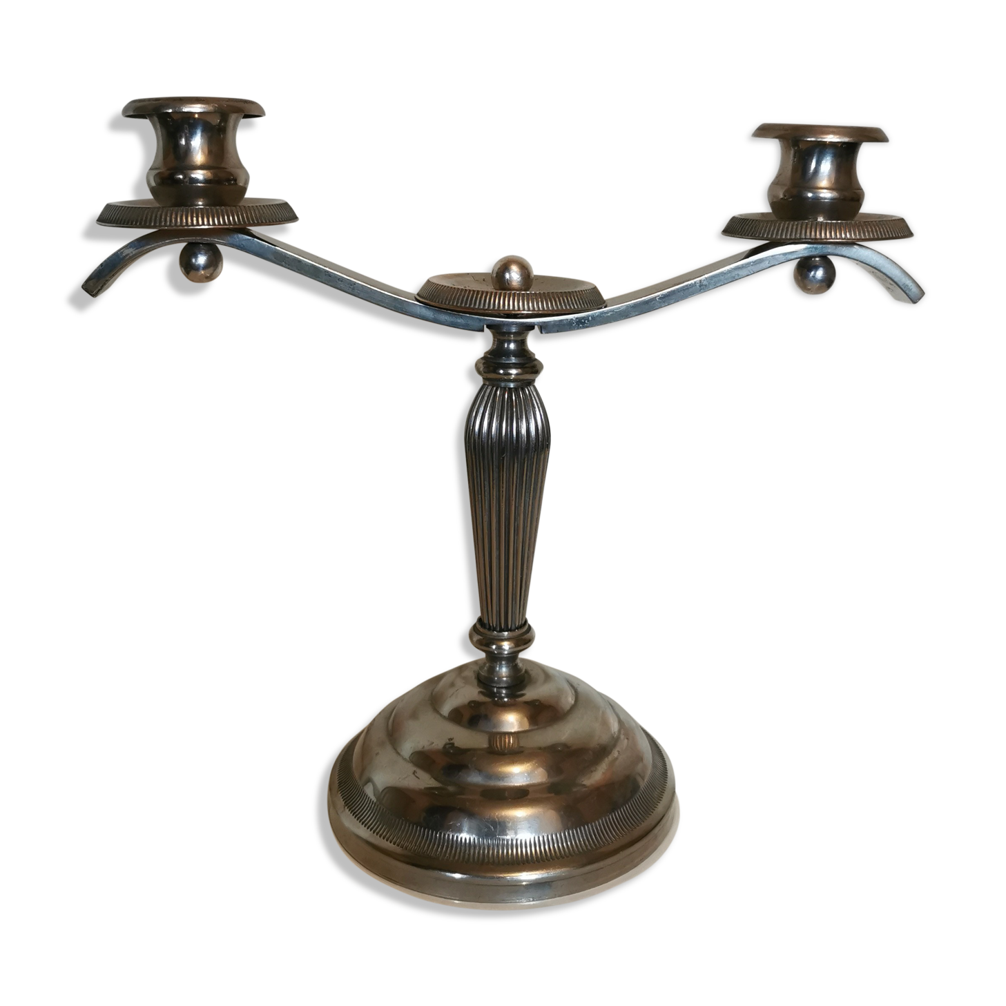 Chrome metal chandelier 2 burners