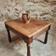 Table basse ancienne en noyer et chêne – France, vers 1900