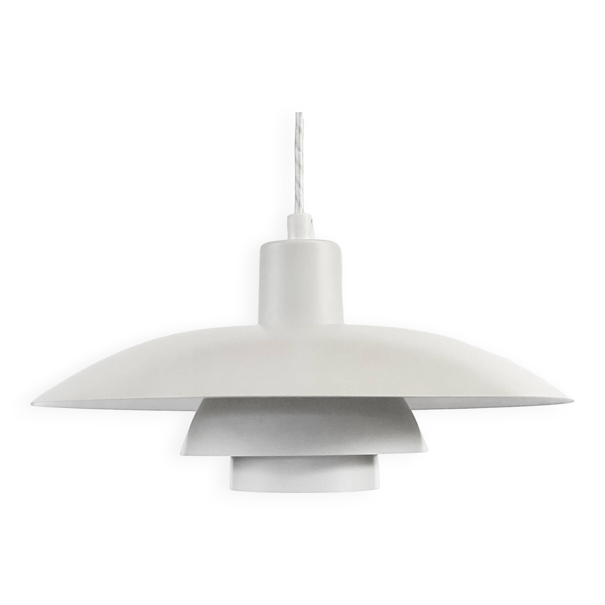 White pendant light PH 4/3 by Poul Henningsen for Louis Poulsen. Denmark 1980s