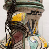 Berrada covered 62 cm amphora in faience of fez morocco