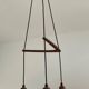 Scandinavian Boomerang chandelier from the 60s in teak, metal and glass