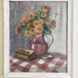Oil painting on canvas HST still life flowers