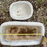 2 reconstituted stone planters