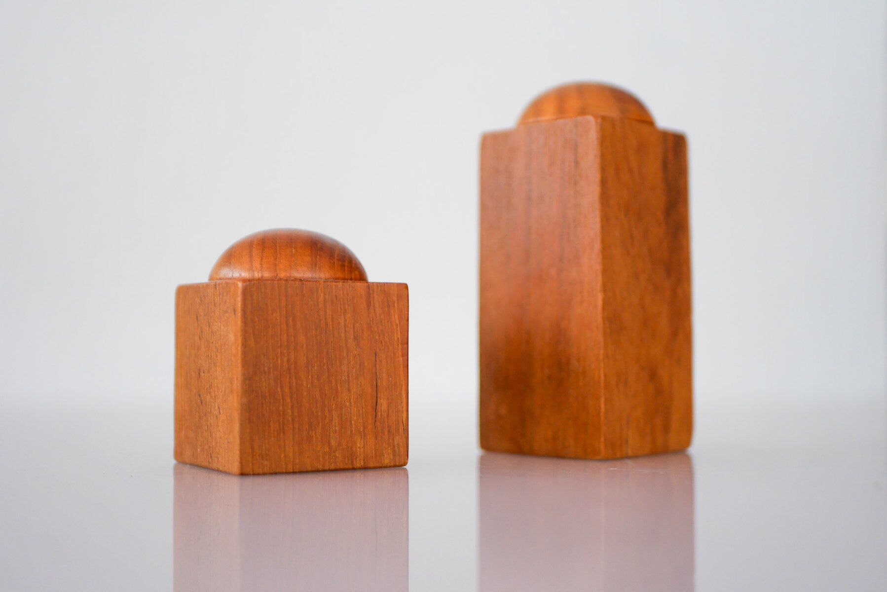 Set of Danish modernist teak salt and pepper shakers, set of 2.