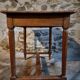 Antique French oak table, writing table from the early 19th century.