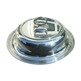 Silver metal covered legumier