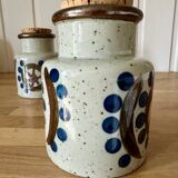 Set of two Japanese grand feu stoneware pots