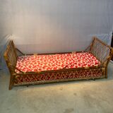Rattan bed and built-in extra bed