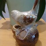 Petit bol oiseau céramique émaillée vintage