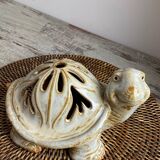 Ceramic turtle candle holder