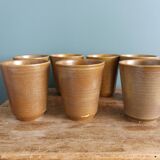 7 tasses ou verres Digoin en grès