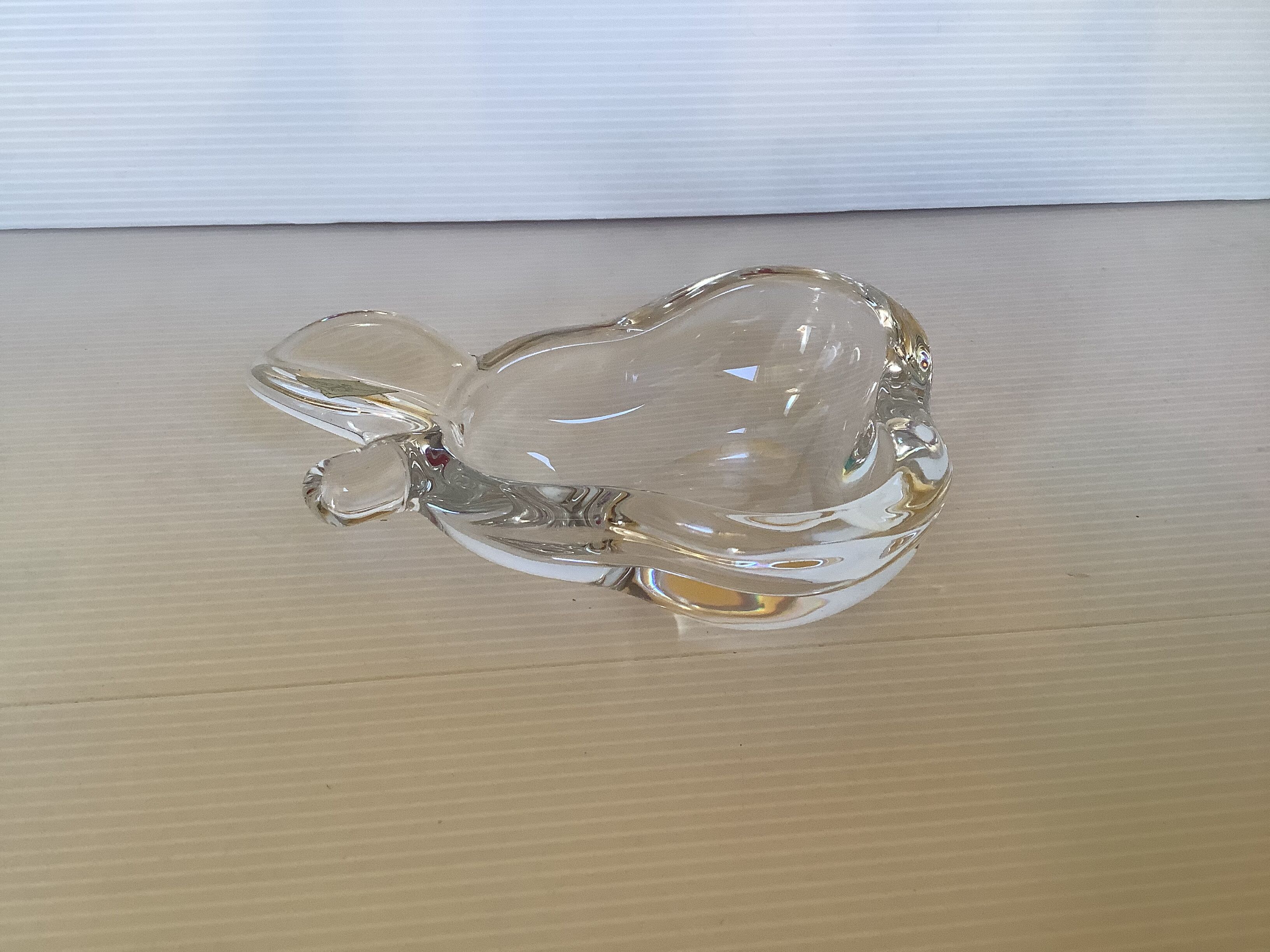 Crystal pear-shaped ashtray and pocket tray Vannes le Chatel