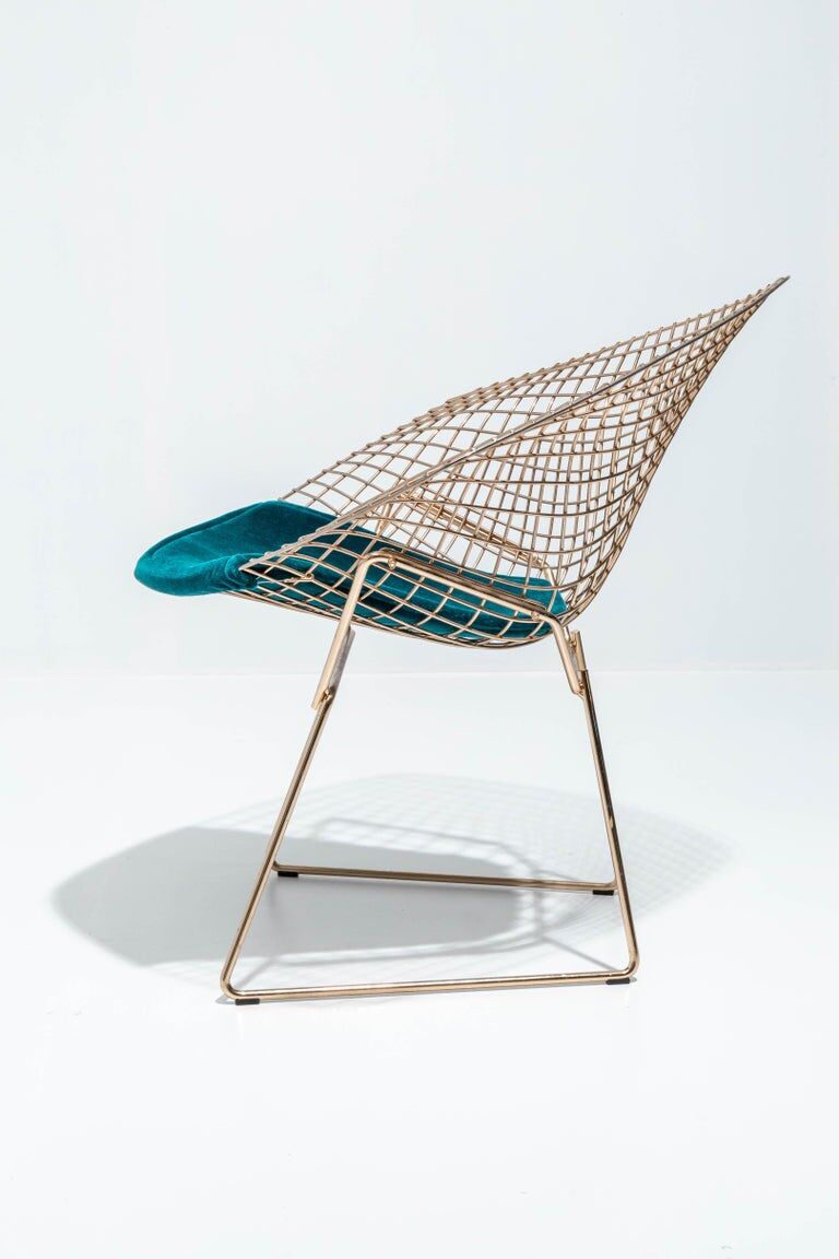 18K gold diamond chair Harry Bertoia for Knoll International USA