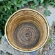 Large rattan basket brass Gabriella Crespi 1960s