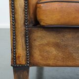 Fauteuil club en cuir de mouton