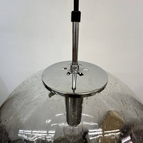 Grande lampe suspendue globe Limburg Glashütte années 1970 Allemagne