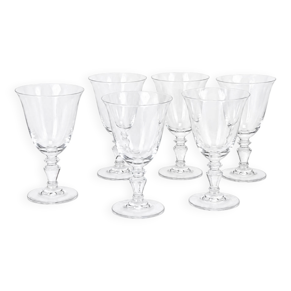 6 verres cristal 1980