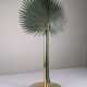 Monumental Valenti table lamp with fan palm leaf in bronze and brass, 1970s