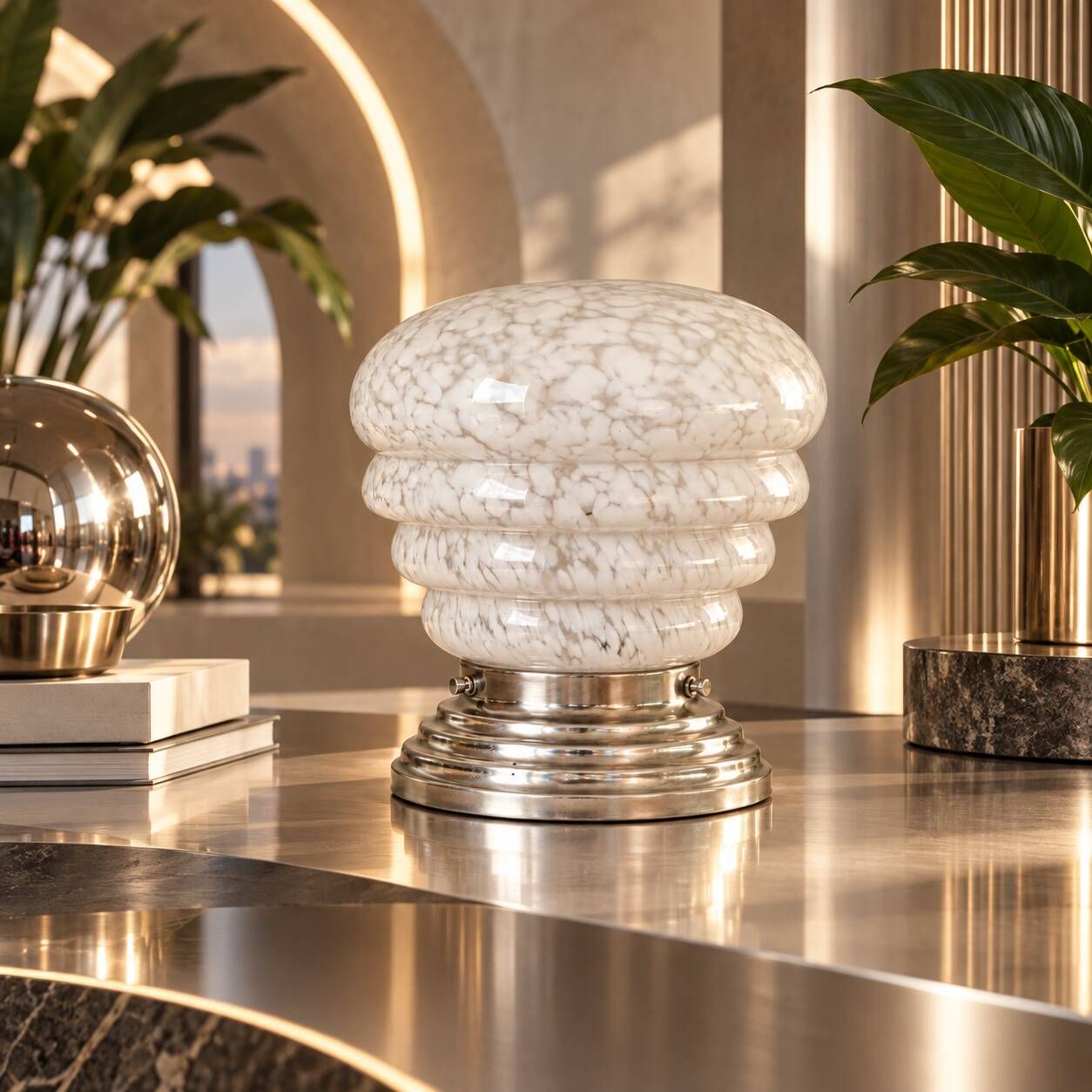 Marsia — Table lamp in Clichy glass | Retro-futuristic design