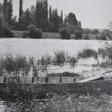 Anonymous film photo river and canoe circa 1970