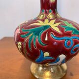 Vase soliflore émaux Longwy ancien
