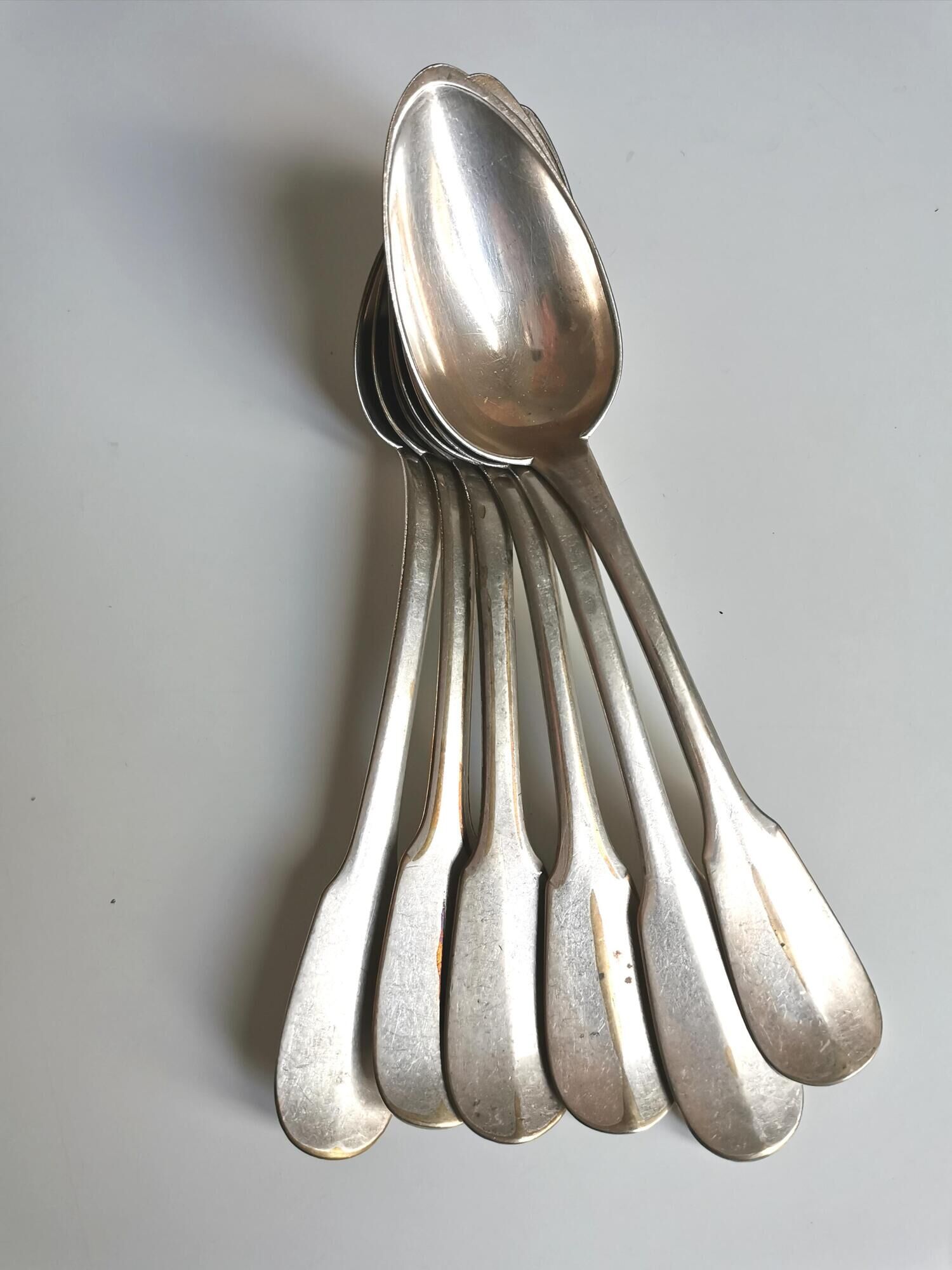 Set of 6 tablespoons of silver metal CHRISTOFLE