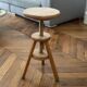 Vintage wooden tripod artist watchmaker stool brutalist workshop
