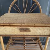 Pair of rattan bedside tables