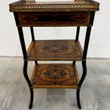 Napoleon III side table in marquetry and gilding