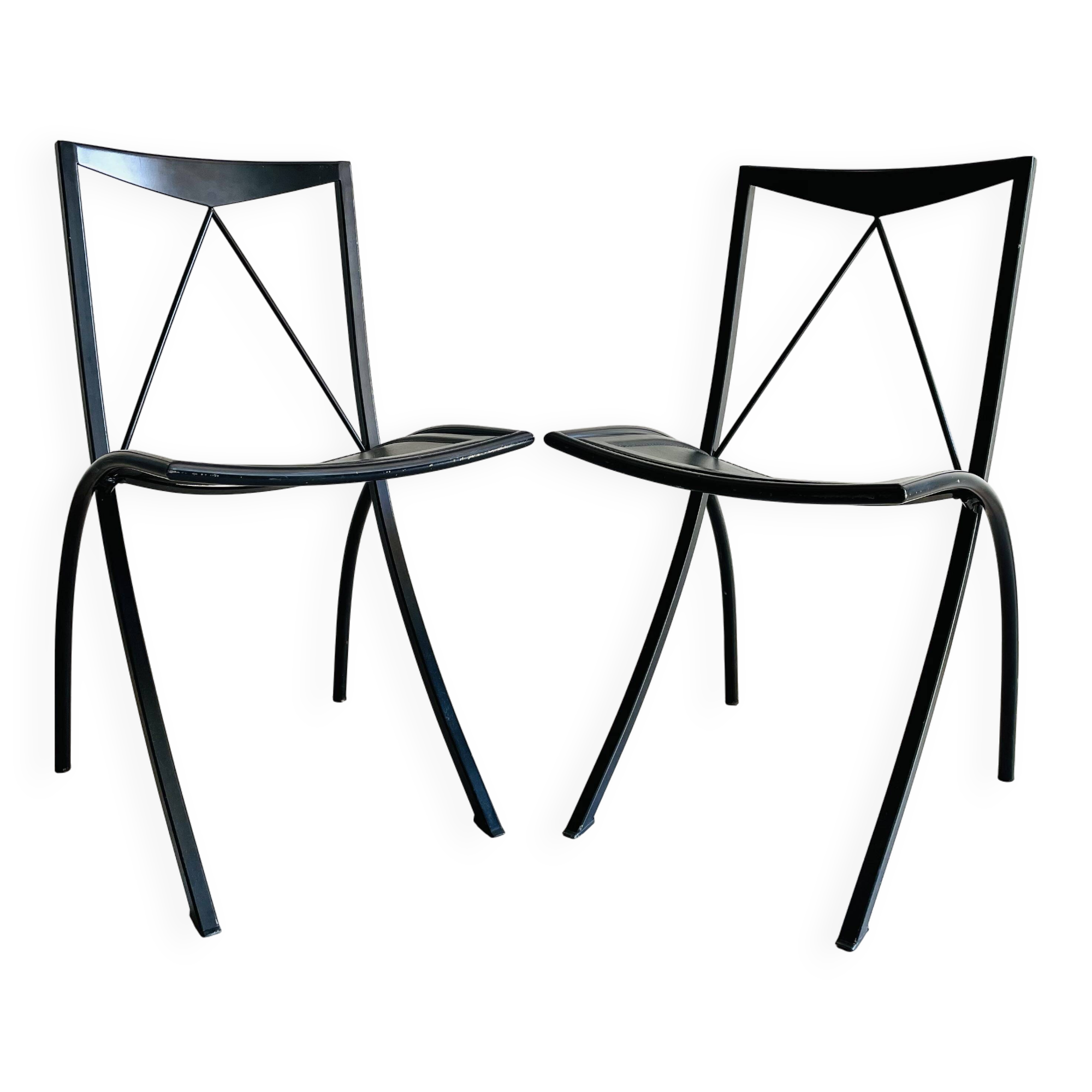 Pair of Bella folding chairs by Cattelan Italia - Elegant and compact black