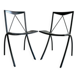 Pair of Bella folding chairs by Cattelan Italia - Elegant and compact black
