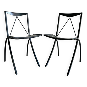 Pair of Bella folding chairs by Cattelan Italia - Elegant and compact black
