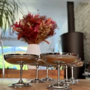 Set of 6 vintage ice cream or cocktail cups in shiny stainless steel.