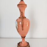 Decorative vase with gallant stage and brass frame