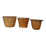 3 rattan planters