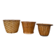3 rattan planters