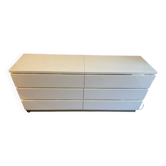 Commode double en laque beige années 80’ Eric Maville