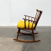 Mid-century rocking chair with new Kvadrat cushion by Børge Mogensen for FDB Møbler, 1960s.
