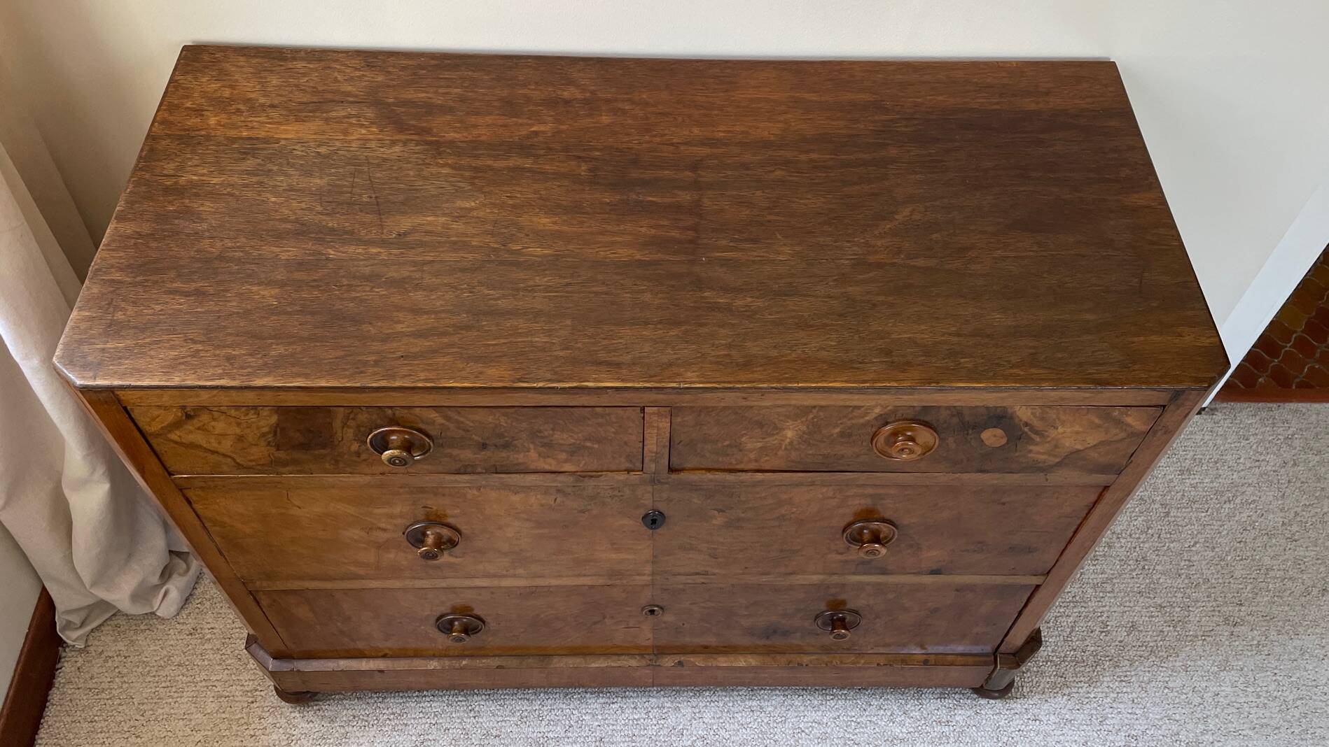 Antique Walnut and Solid Wood Commode