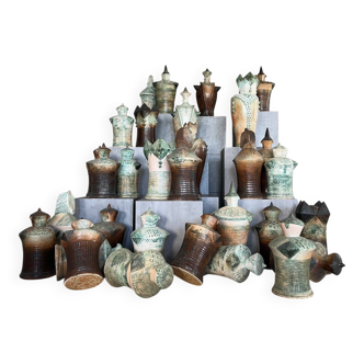 XXL (40-80cm) ceramic chess set by Maria Kenarova