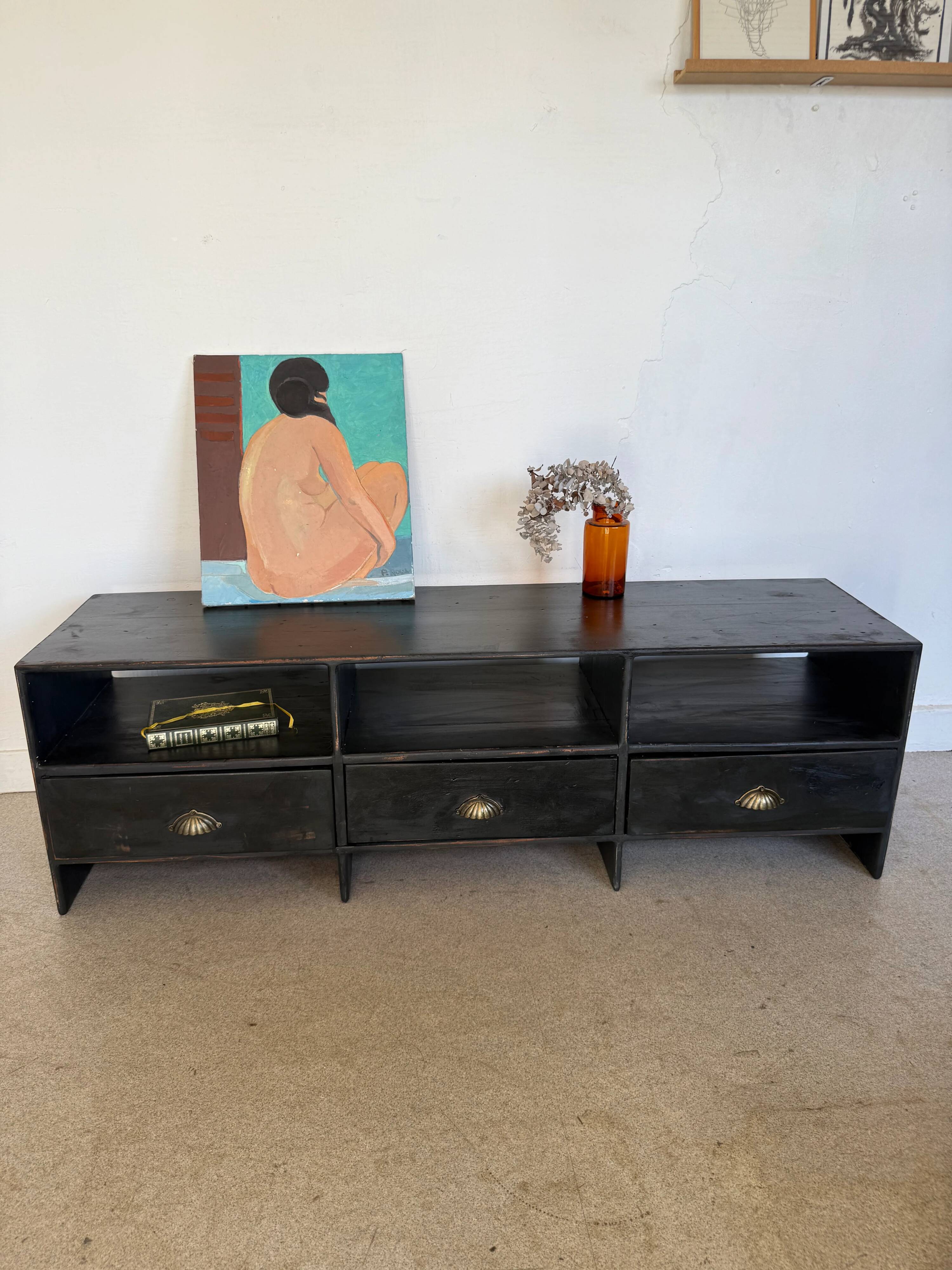 Meuble bas de métier vintage enfilade buffet meuble tv