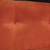Set of three vintage armchairs. 1970s. Orange corduroy.