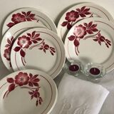 Vaisselle ancienne série de 8 assiettes plates
