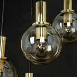 Large smoked glass chandelier design by Ott Int. Germany, 1970s.