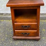 Louis XIV bedside table in solid wood with 2 drawers.
