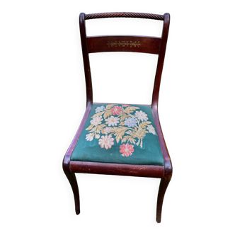 Chaise bois tapisserie vintage