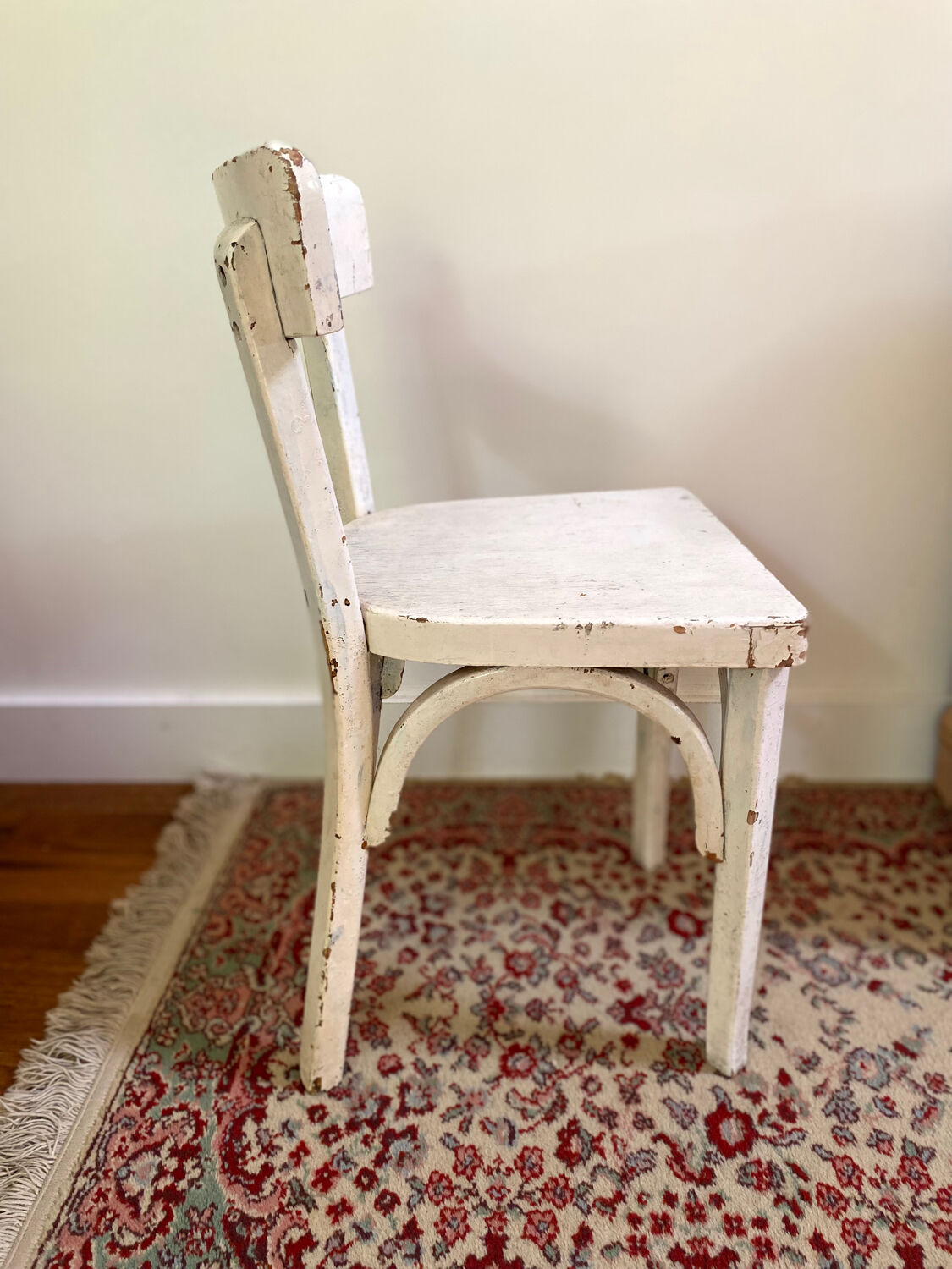 Small white wooden children's bistro chair