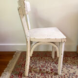 Petite chaise bistrot pour enfant en bois blanc